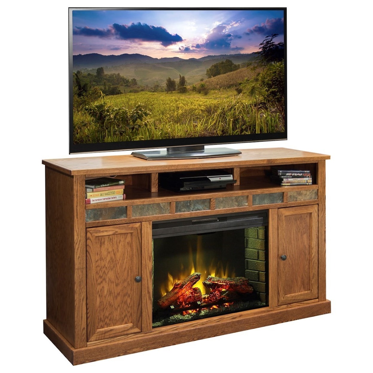 Legends Furniture Oak Creek 63" Fireplace Console