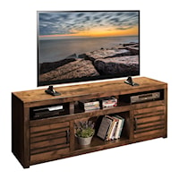 Transitional 73" TV Console with Open Storage Shelving