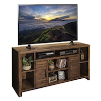 Transitional 64" TV Console with Carved Stripes