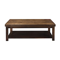 Transitional Coffee Table with Bottom Storage Shelf