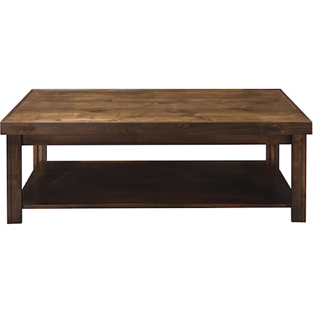 Transitional Coffee Table with Bottom Storage Shelf