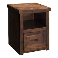 Transitional 1-Drawer File Cabinet with Open Storage Shelf