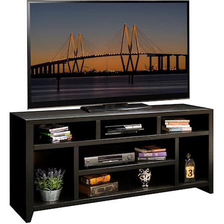 Contemporary 66" TV Console with Open Shevling