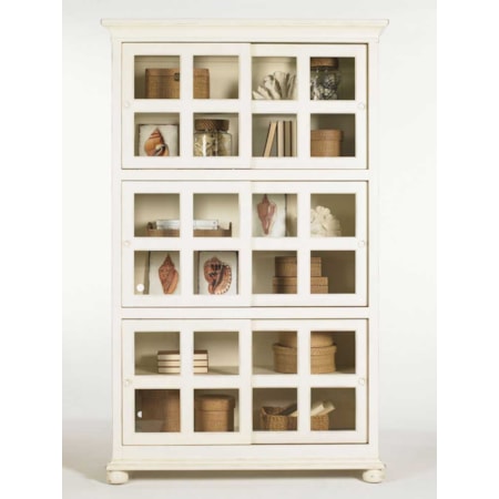 Bayville Bookcase with Six Sliding Glass Doors