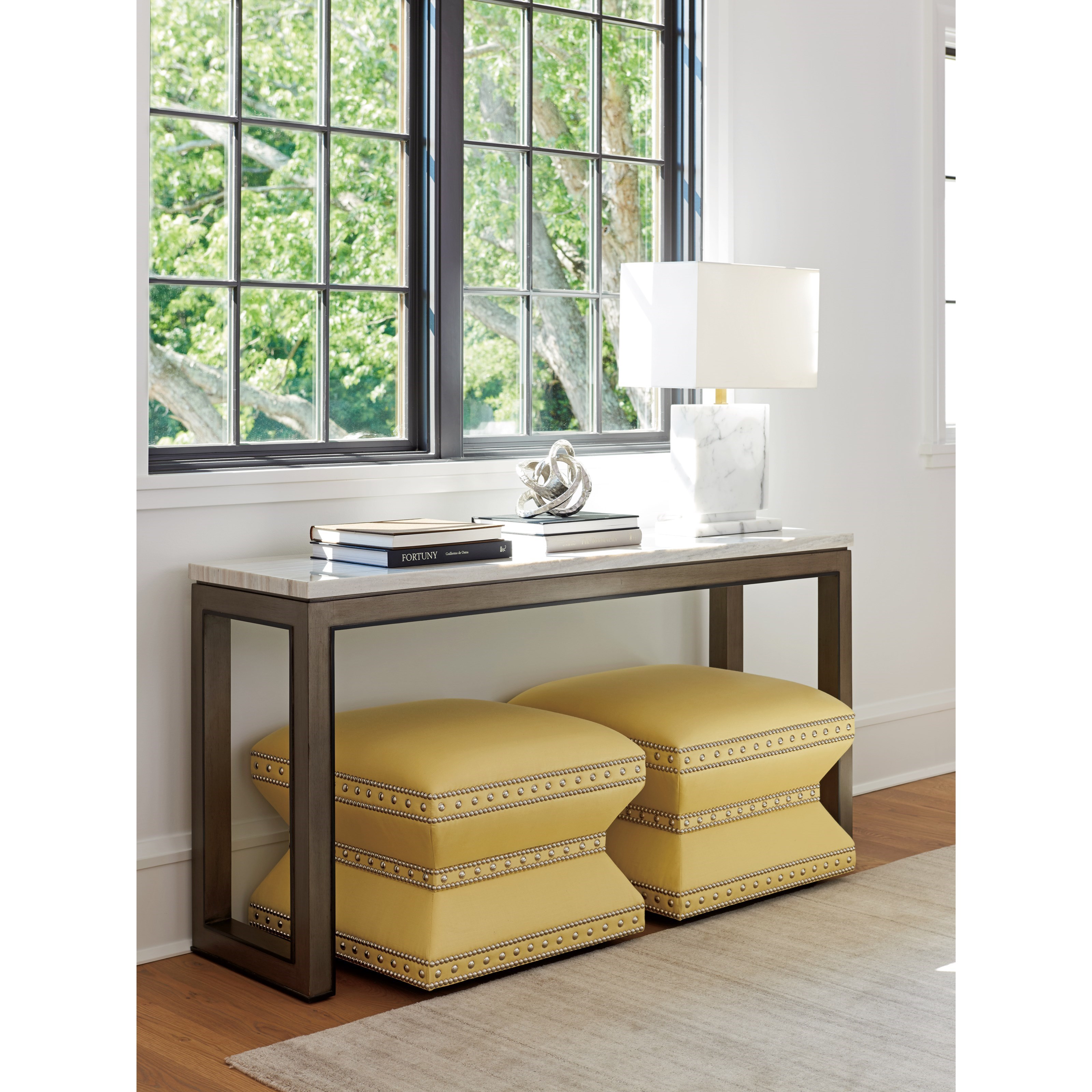 Sofa table with deals bench underneath