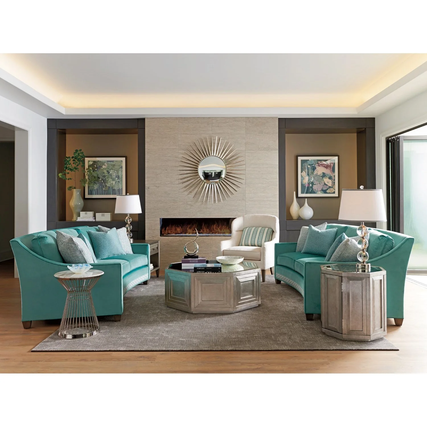 Lexington Ariana 7931-33 0127-21 Valenza Curved Sofa | Baer's Furniture ...