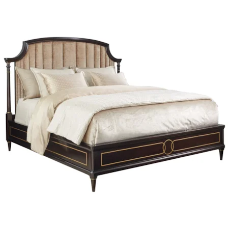 Regency Queen Size Upholstered Bed in Customizable Fabric