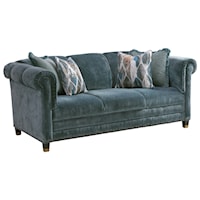 Springfield Apartment Sofa with Nailheads and Ferrules