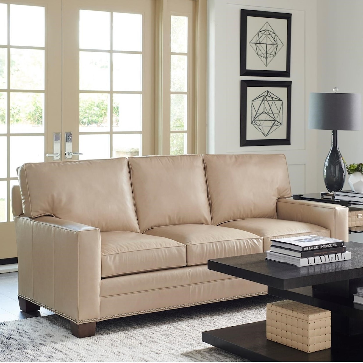 Lexington Couture Leather Brayden Customizable 3-Cushion Sofa
