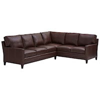 Brayden Customizable 5-Seat Sectional Sofa (3 Inch Track Arms, Tall Tapered Wood Legs, Boxed Back Cushions)