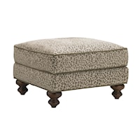 Asbury Ottoman with Turned Wood Legs