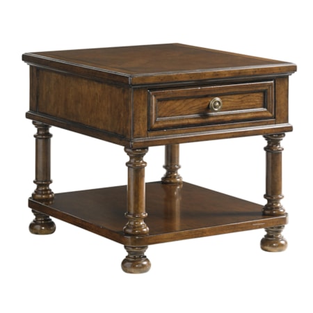 Stonington End Table with Fancy Face Veneer Top