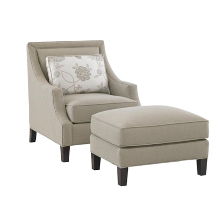 Transitional Bradley Chair and Ottoman Set