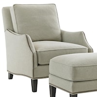 Transitional Ashton Chair with Flared Arms and Nailheads