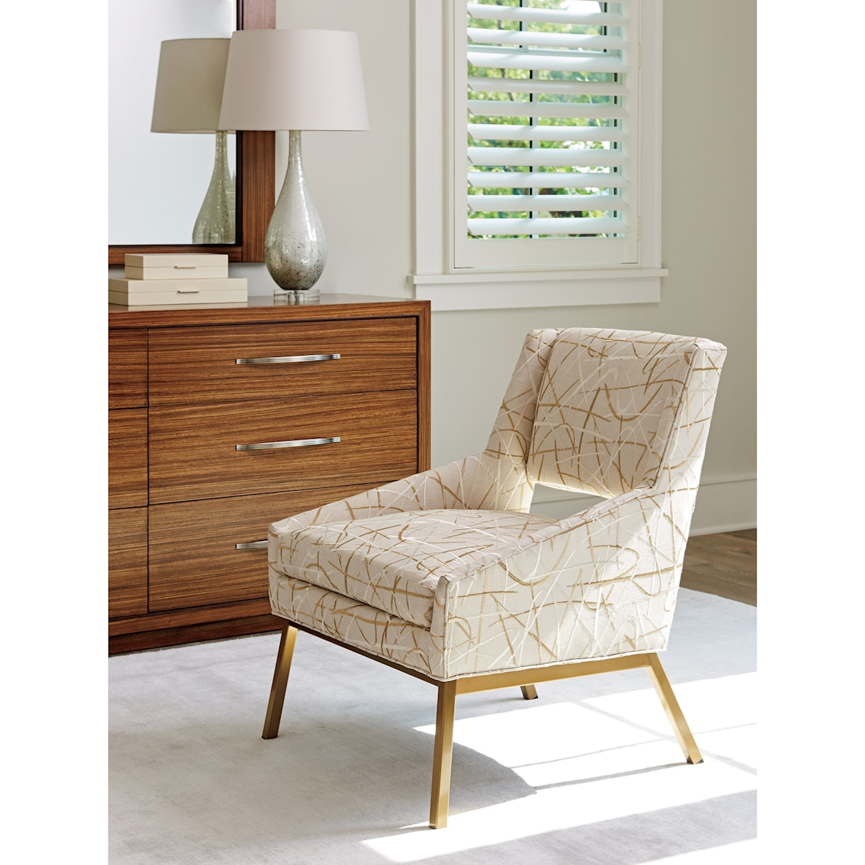 Lexington Kitano Amani Chair w/ Brass Base