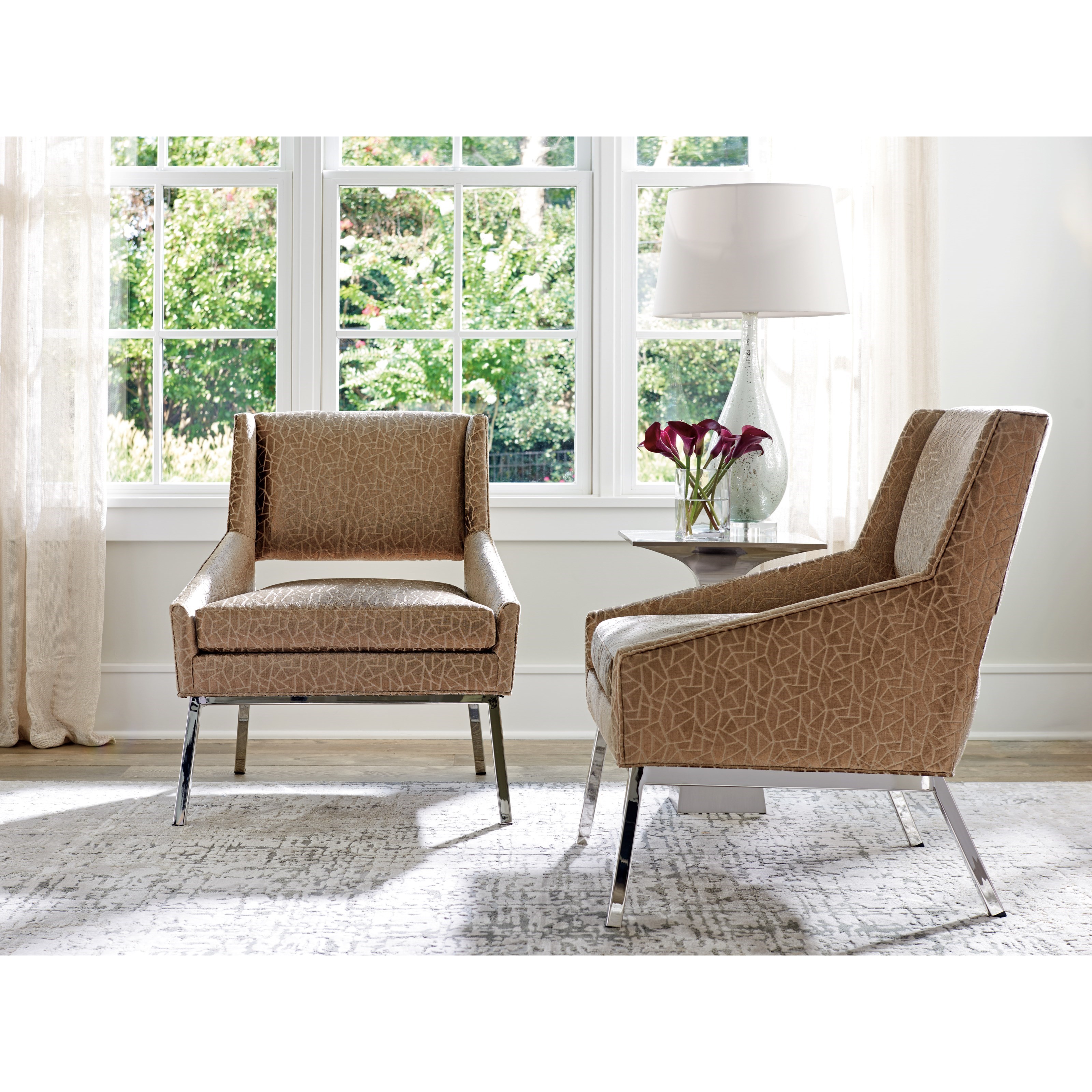 Lexington Kitano Amani Chair w/ Polished Chrome Base