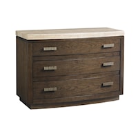 Pershing Bachelor's Chest with Silver Travertine Top