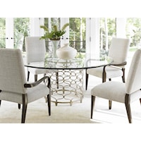 Five Piece Dining Set with Bollinger Table and Married Fabric Chairs