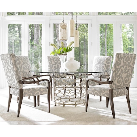 Six Piece Dining Set with Bollinger Table and Sierra Customizable Chairs