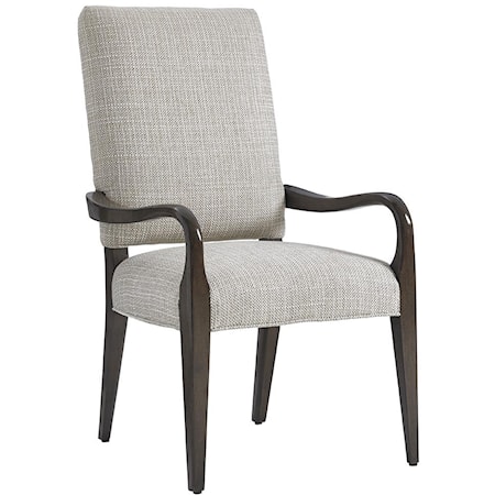 Sierra Dining Arm Chair in Medino Ivory Fabric