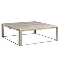 Stone Canyon Cocktail Table with Silver Travertine Top