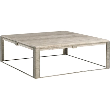 Stone Canyon Cocktail Table with Silver Travertine Top