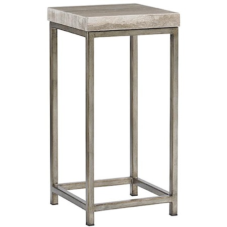 Ashcroft Accent Table with Silver Travertine Top
