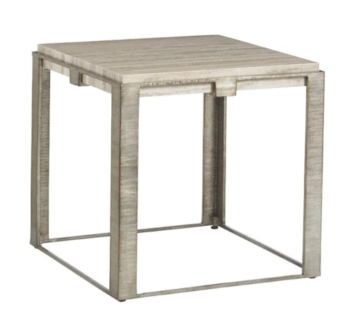 Stone Canyon Lamp Table with Silver Travertine Top