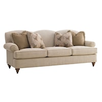 Montgomery Rolled Arm Sofa with Tight Waved Back & Four Throw Pillows