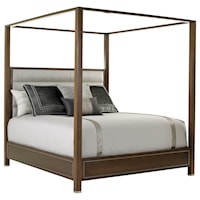 Terranea King Poster Bed with Customizable Fabric Headboard