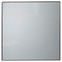 Calliope Square Plate Mirror with Sunburst Groove Design
