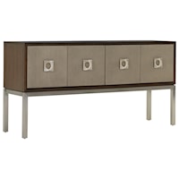 Glenroy Sideboard with Faux Shagreen Panels and Felt-Lined Silverware Drawer