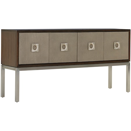 Glenroy Sideboard with Faux Shagreen Panels and Felt-Lined Silverware Drawer