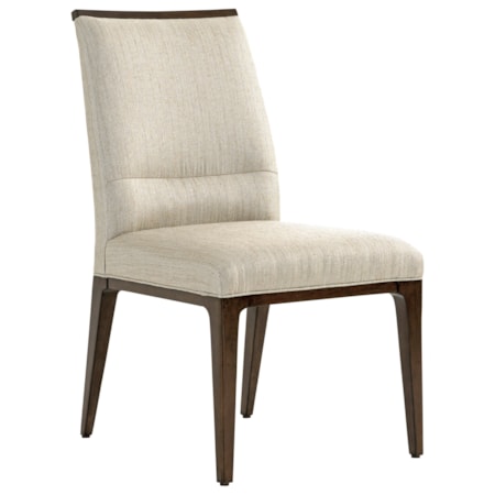 Collina Upholstered Side Chair in Wheat Fabric