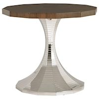 Hermosa Large Accent Table with Faceted Stainless Steel Base