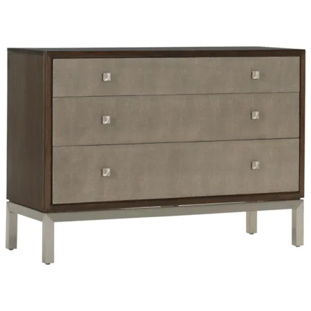 Linden Three Drawer Accent Chest with Faux Shagreen Panels
