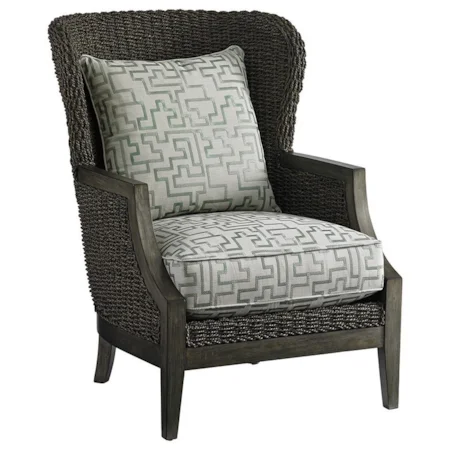 Seaford Wing Chair with Woven Water Hyacinth Frame