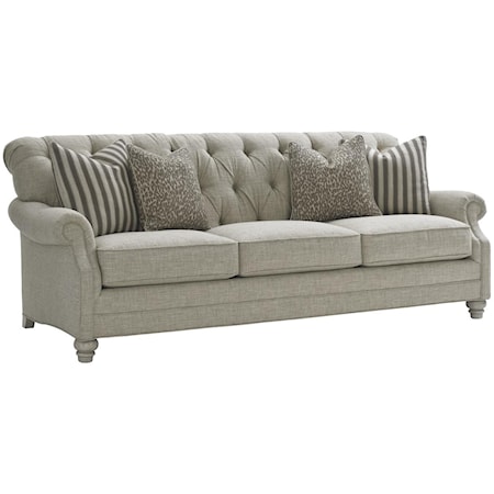 Greenport Tufted Sofa with Scoop Rolled Arms