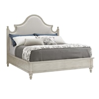 Queen-Sized Arbor Hills Upholstered Bed with Arch Headboard and Nailheads