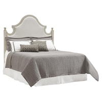 Queen-Sized Arbor Hills Upholstered Arch Headboard with Nailheads