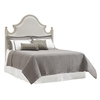 California King-Sized Arbor Hills Upholstered Arch Headboard with Nailheads