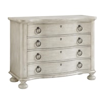 Bridgeport Bachelor's Chest with Serpentine Case Front in Oyster White Finish