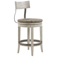 Merrick Swivel Counter Stool with Rush Seat