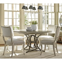 Six Piece Dining Set with Calerton Table and Eastport Chairs in Sea Pearl Fabric