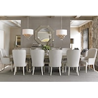 Eleven Piece Dining Set with Montauk Table and Baxter Upholstered Chairs