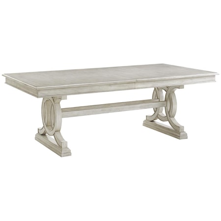 Montauk Rectangular Trestle Dining Table with Two Table Extension Leaves