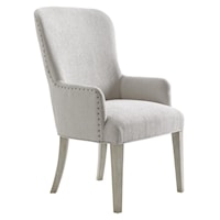 Baxter Upholstered Arm Chair in Sea Pearl Fabric