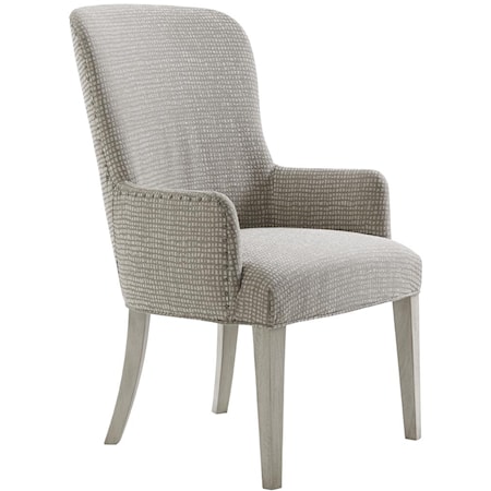 Baxter Dining Arm Chair with Customizable Upholstery