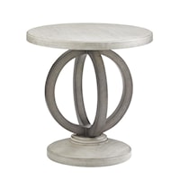 Hewlett Side Table with Contemporary Metal Ring Base
