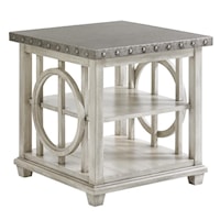 Lewiston End Table with Burnished Stainless Steel Top